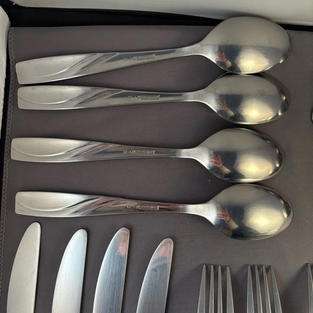 Cambridge Stainless MERCADO‎ SAND Flatware Set Of 19 *Missing 1 Dinner Fork*